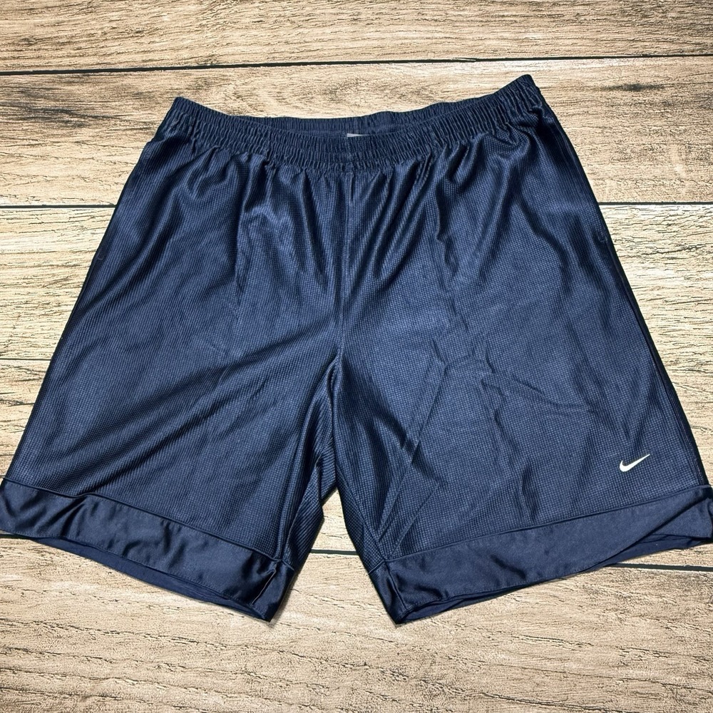 Nike Basketball Shorts Mens XL Navy Blue Baggy Vintage 90s Y2K Silver Tag